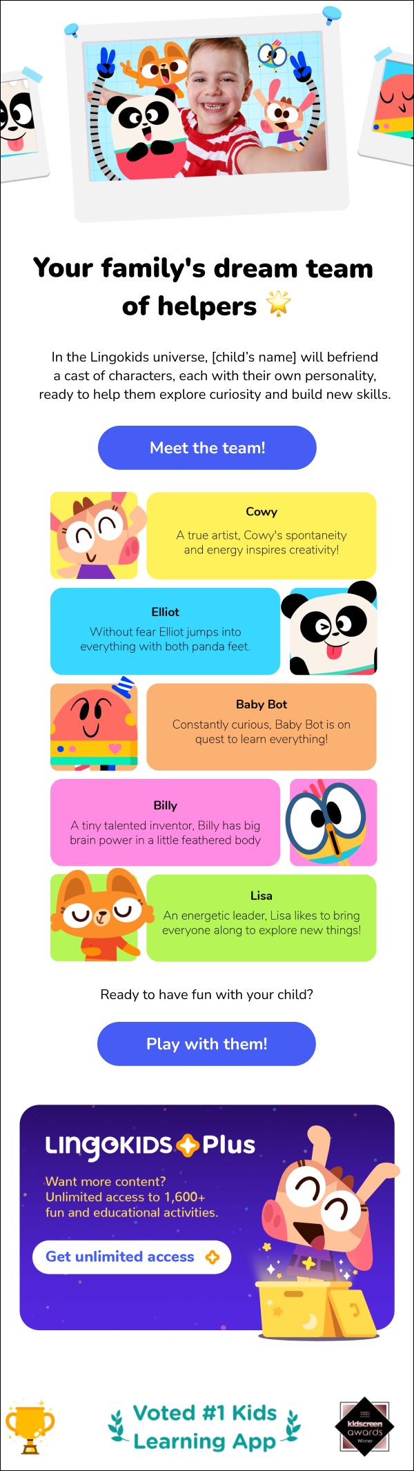 screenshot of email 2 of the lingokids onboarding