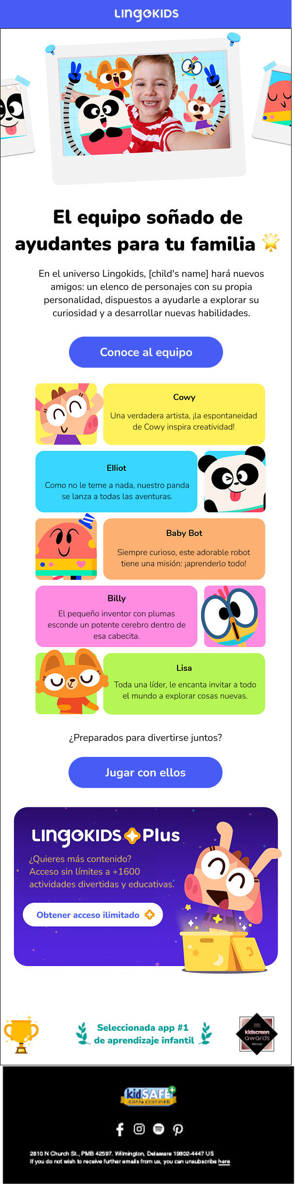 imagen del email 2 de lingokids onboarding
