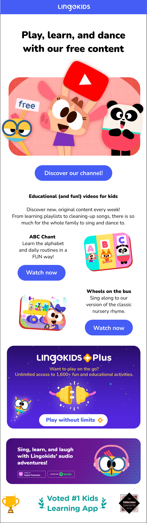 screenshot of Email 5 lingokids onboarding english
